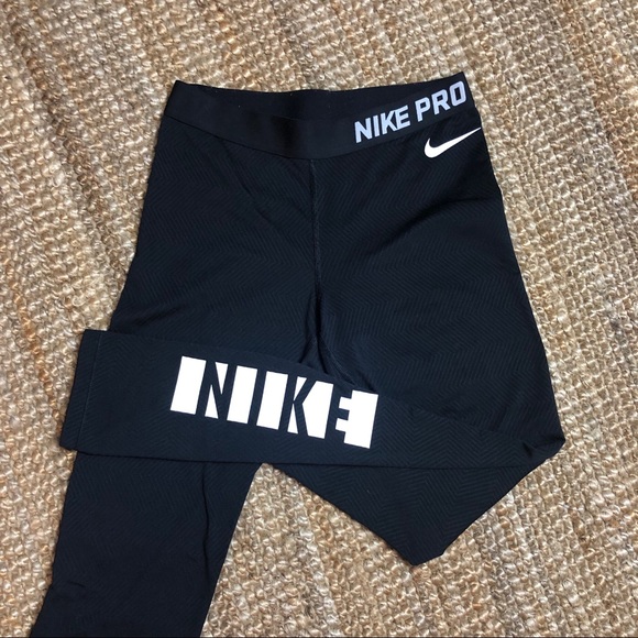 Nike Pants - Nike Pro Black Leggings Thick Weave